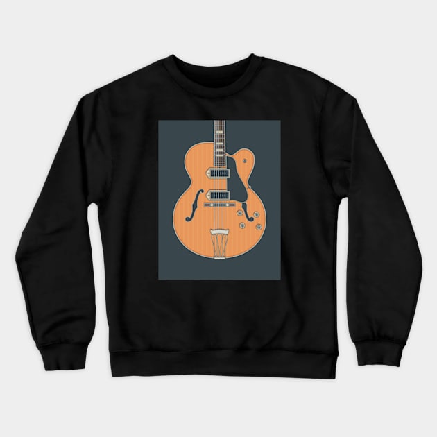 Single Cut Hollow Body Guitar Crewneck Sweatshirt by milhad